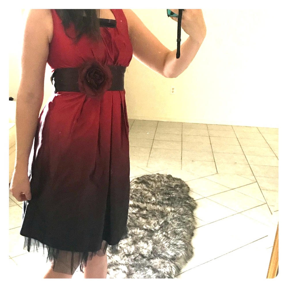 Cute red and black cocktail dress